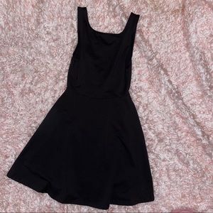 Black V-Back Skater Dress